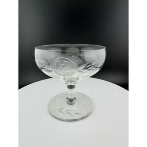 Vintage Etched Rose Pattern Footed Dessert Cup